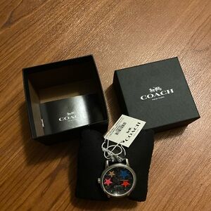 Coach Women’s Boyfriend Watch with Star Design - Black, Red, and Blue